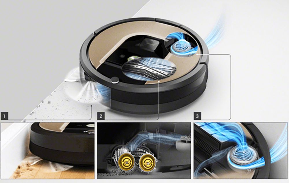 iRobot Roomba 976 имеет трёхступенчатую систему очистки