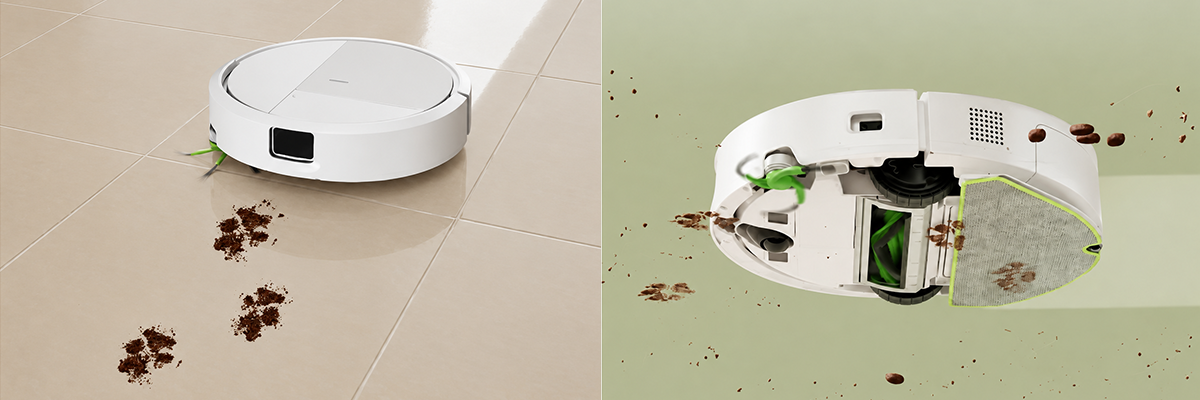 Процесс уборки робота-пылесоса iRobot Roomba Combo 115+