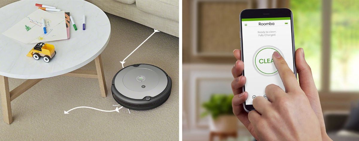 Робот пылесос iRobot Roomba 698 управляется с помощью мобильного телефона