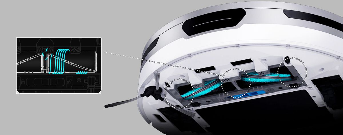 Усовершенствованная универсальная щетка в роботе-пылесосе Samsung Jet Bot VR30T80313W/EV