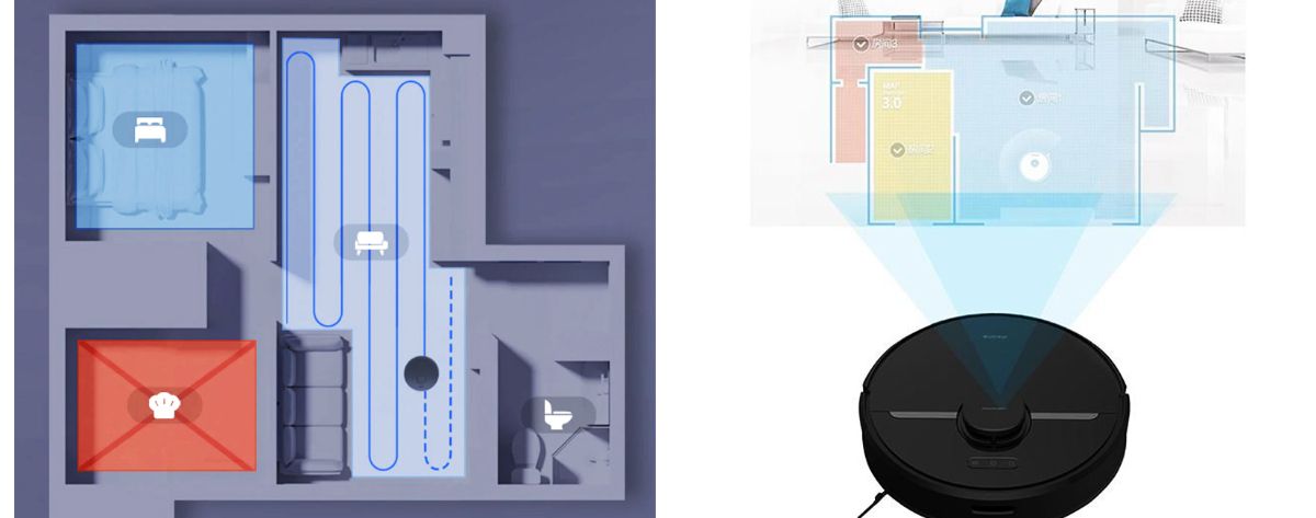 Робот пылесос для дома Dreame D9 Pro имеет функцию автоматического построения карт помещений